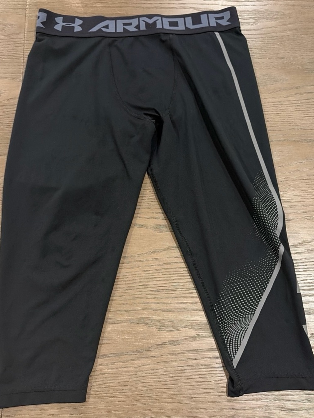 Under Armour Black Performance Capri Leggings with Gray Waistband